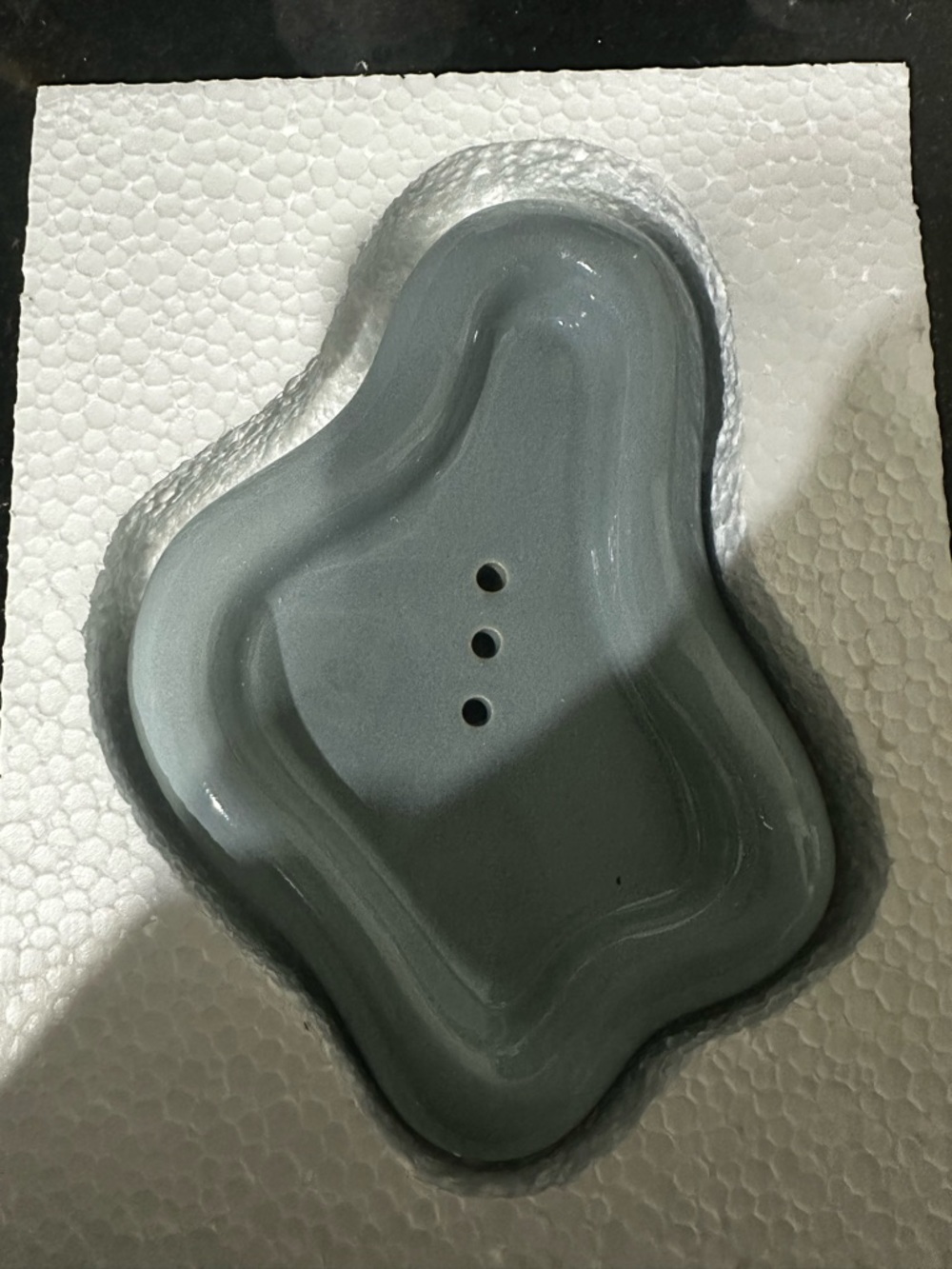 Ceramic Grey Soap Dish with Drain Holes